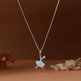 Silver Dancing Doll Pendant With Chain